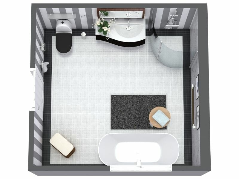 Bathroom remodel idea for square space